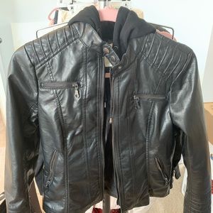 Hooded Leather Jacket